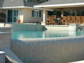 swimming pool design with infinity edge and dam wall